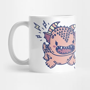 Prehistoric Cute monster yelling "Back in my day" Mug